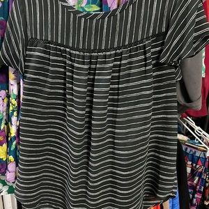 Black & white striped blouse